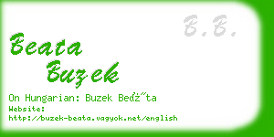 beata buzek business card